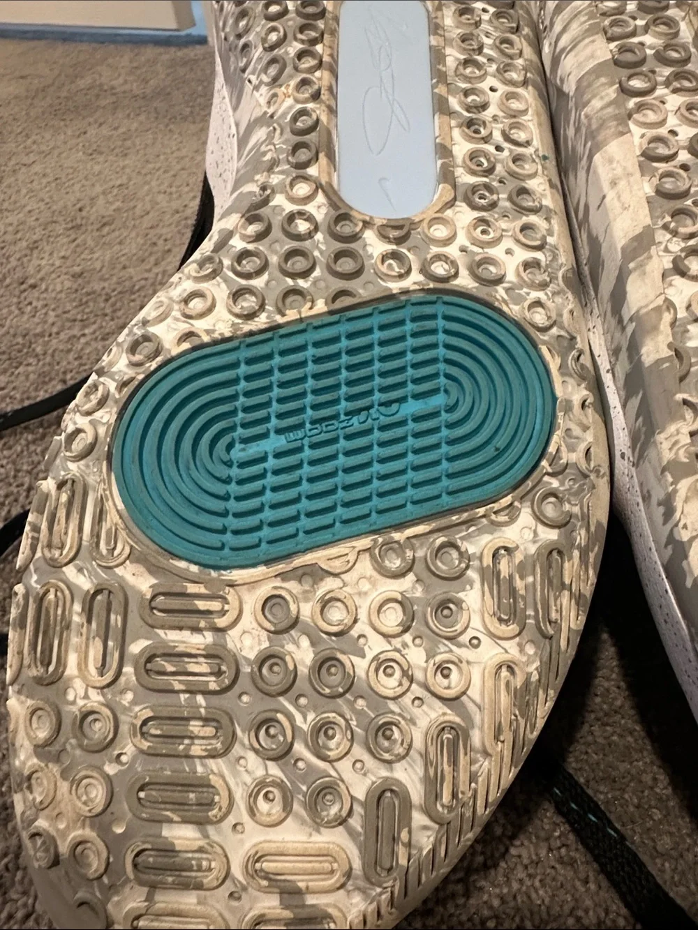 Nike Black/White Kevin Durant Basketball Sneakers with Teal Accents